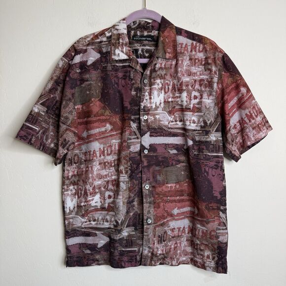 No Boundaries Other - No Boundaries M/L Vintage Graffiti Button Up Short Sleeve Shirt 90’s Y2K Grunge